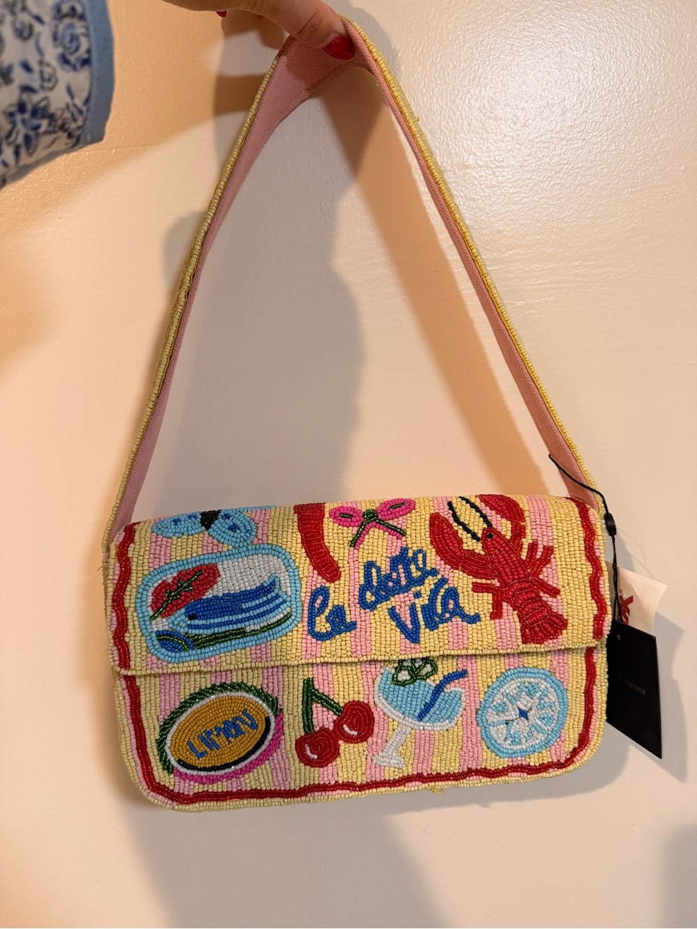 Hand-Beaded Multi-Color Shoulder Bag - dolce vita summer edition